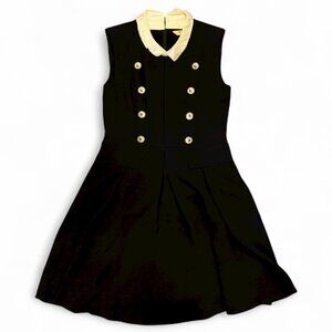 Psalter Elite Dress – Size 38 – Removable Collar – A-Line – Shoulder Pads